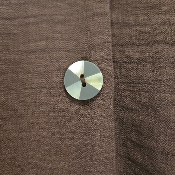 NICHE Nilgun Derman Lagenlook Brown Long Sleeve Swing Button-up Jacket - Sz S - Picture 5 of 7